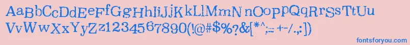 OxeranRegular Font – Blue Fonts on Pink Background