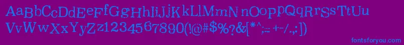 OxeranRegular Font – Blue Fonts on Purple Background