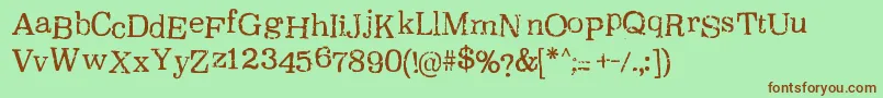 OxeranRegular Font – Brown Fonts on Green Background