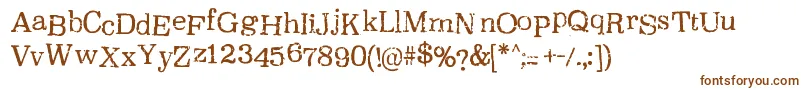 OxeranRegular-fontti – ruskeat fontit valkoisella taustalla