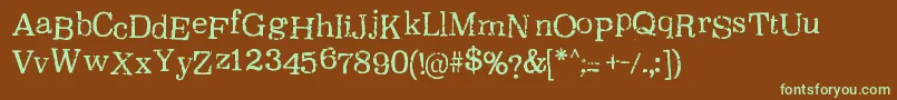 OxeranRegular Font – Green Fonts on Brown Background