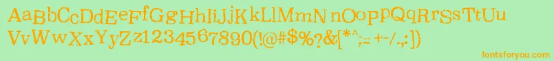 OxeranRegular Font – Orange Fonts on Green Background