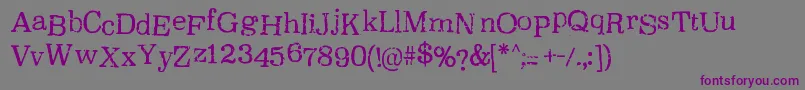 Шрифт OxeranRegular – фиолетовые шрифты на сером фоне