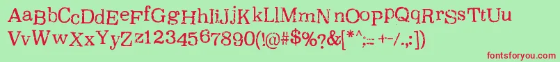 OxeranRegular Font – Red Fonts on Green Background