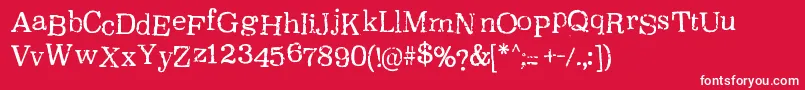 フォントOxeranRegular – 赤い背景に白い文字