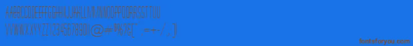 フォントHornchurchRegularDb – 茶色の文字が青い背景にあります。