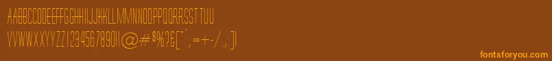 Fonte HornchurchRegularDb – fontes laranjas em um fundo marrom