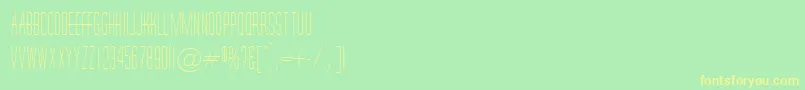 フォントHornchurchRegularDb – 黄色の文字が緑の背景にあります