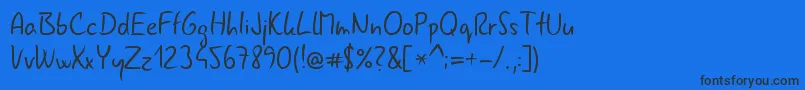 フォントGnyrwn971 – 黒い文字の青い背景