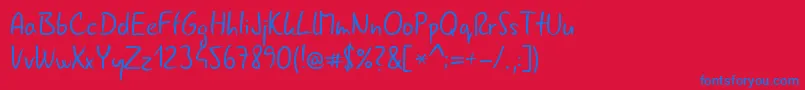 Gnyrwn971 Font – Blue Fonts on Red Background