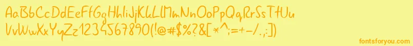 Gnyrwn971 Font – Orange Fonts on Yellow Background