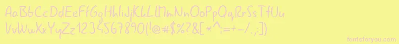 Gnyrwn971 Font – Pink Fonts on Yellow Background