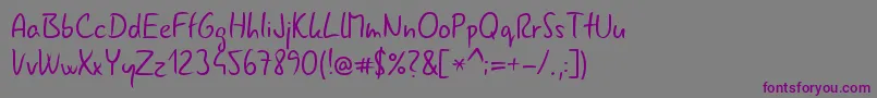 Gnyrwn971 Font – Purple Fonts on Gray Background