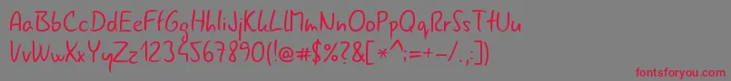 Gnyrwn971 Font – Red Fonts on Gray Background