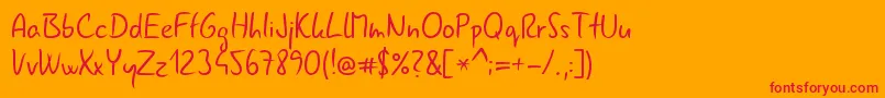 フォントGnyrwn971 – オレンジの背景に赤い文字