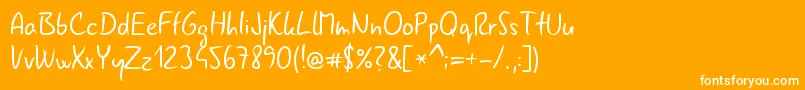 Gnyrwn971-Schriftart – Weiße Schriften auf orangefarbenem Hintergrund
