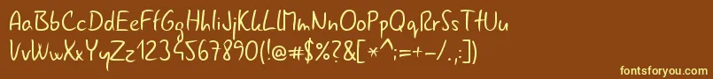 Gnyrwn971 Font – Yellow Fonts on Brown Background