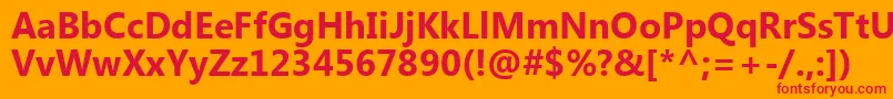 Czcionka MicrosoftTaiLeРџРѕР»СѓР¶РёСЂРЅС‹Р№ – czerwone czcionki na pomarańczowym tle