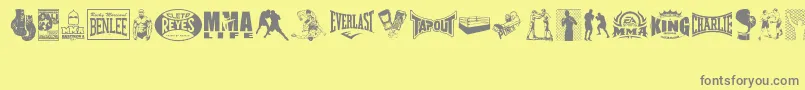 FightClub-fontti – harmaat kirjasimet keltaisella taustalla