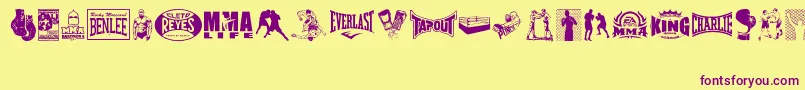 Шрифт FightClub – фиолетовые шрифты на жёлтом фоне