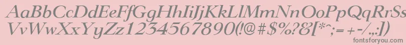 LingwoodserialMediumItalic Font – Gray Fonts on Pink Background