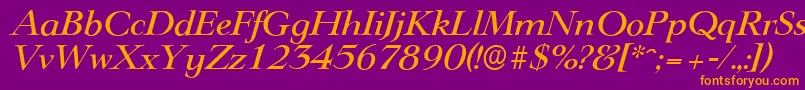 LingwoodserialMediumItalic Font – Orange Fonts on Purple Background