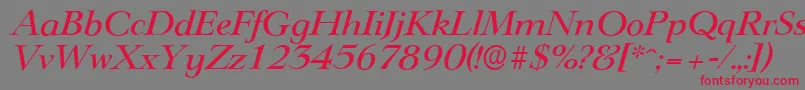 LingwoodserialMediumItalic Font – Red Fonts on Gray Background