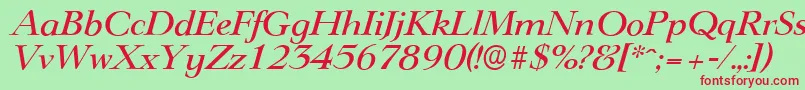 LingwoodserialMediumItalic Font – Red Fonts on Green Background