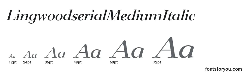 Größen der Schriftart LingwoodserialMediumItalic