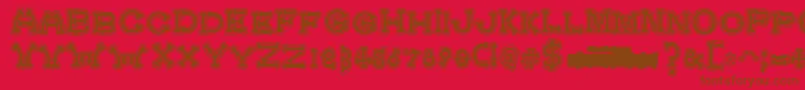 BonecrackerCollege Font – Brown Fonts on Red Background