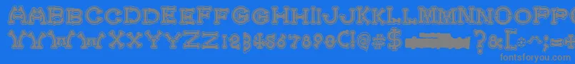 BonecrackerCollege Font – Gray Fonts on Blue Background