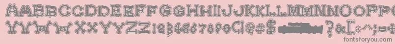 BonecrackerCollege-Schriftart – Graue Schriften auf rosa Hintergrund