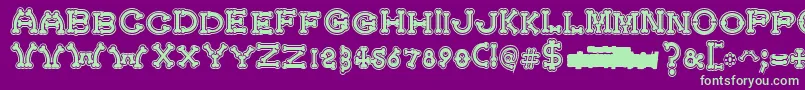 BonecrackerCollege Font – Green Fonts on Purple Background