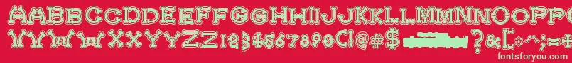 BonecrackerCollege Font – Green Fonts on Red Background