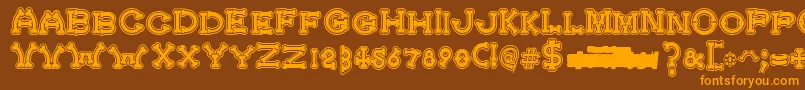 BonecrackerCollege Font – Orange Fonts on Brown Background