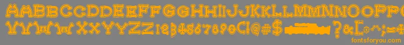 BonecrackerCollege-Schriftart – Orangefarbene Schriften auf grauem Hintergrund