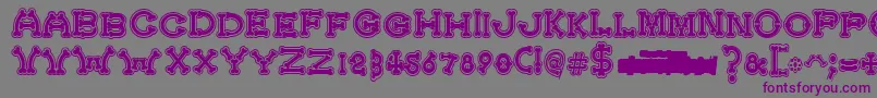 BonecrackerCollege Font – Purple Fonts on Gray Background