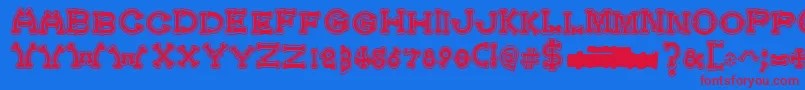 BonecrackerCollege Font – Red Fonts on Blue Background