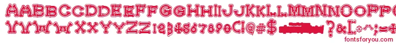 BonecrackerCollege Font – Red Fonts on White Background