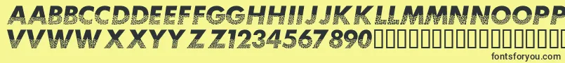 Mosaiccaps Font – Black Fonts on Yellow Background