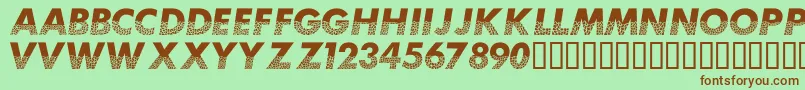 Mosaiccaps Font – Brown Fonts on Green Background