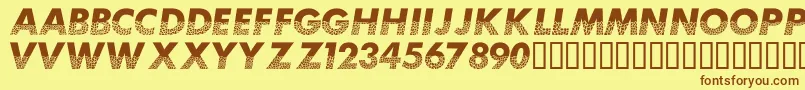 Mosaiccaps Font – Brown Fonts on Yellow Background