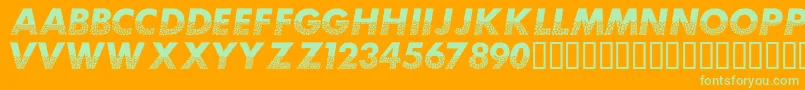 Mosaiccaps Font – Green Fonts on Orange Background