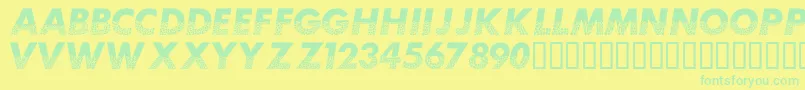 Mosaiccaps-fontti – vihreät fontit keltaisella taustalla