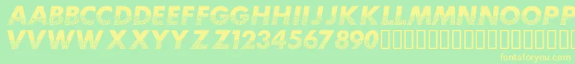 Mosaiccaps Font – Yellow Fonts on Green Background