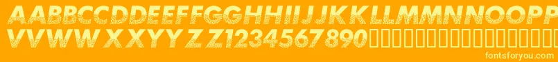 Mosaiccaps Font – Yellow Fonts on Orange Background