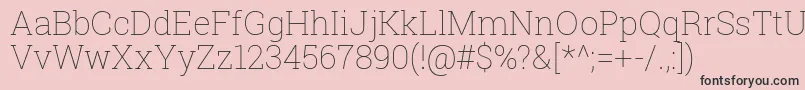 Robotoslab Thin Font – Black Fonts on Pink Background