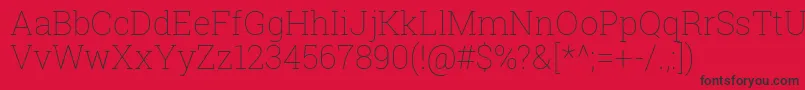 Robotoslab Thin Font – Black Fonts on Red Background