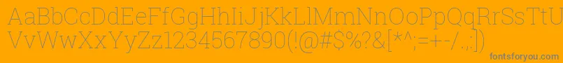 Robotoslab Thin Font – Gray Fonts on Orange Background