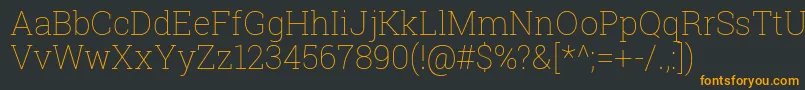 Шрифт Robotoslab Thin – оранжевые шрифты на чёрном фоне